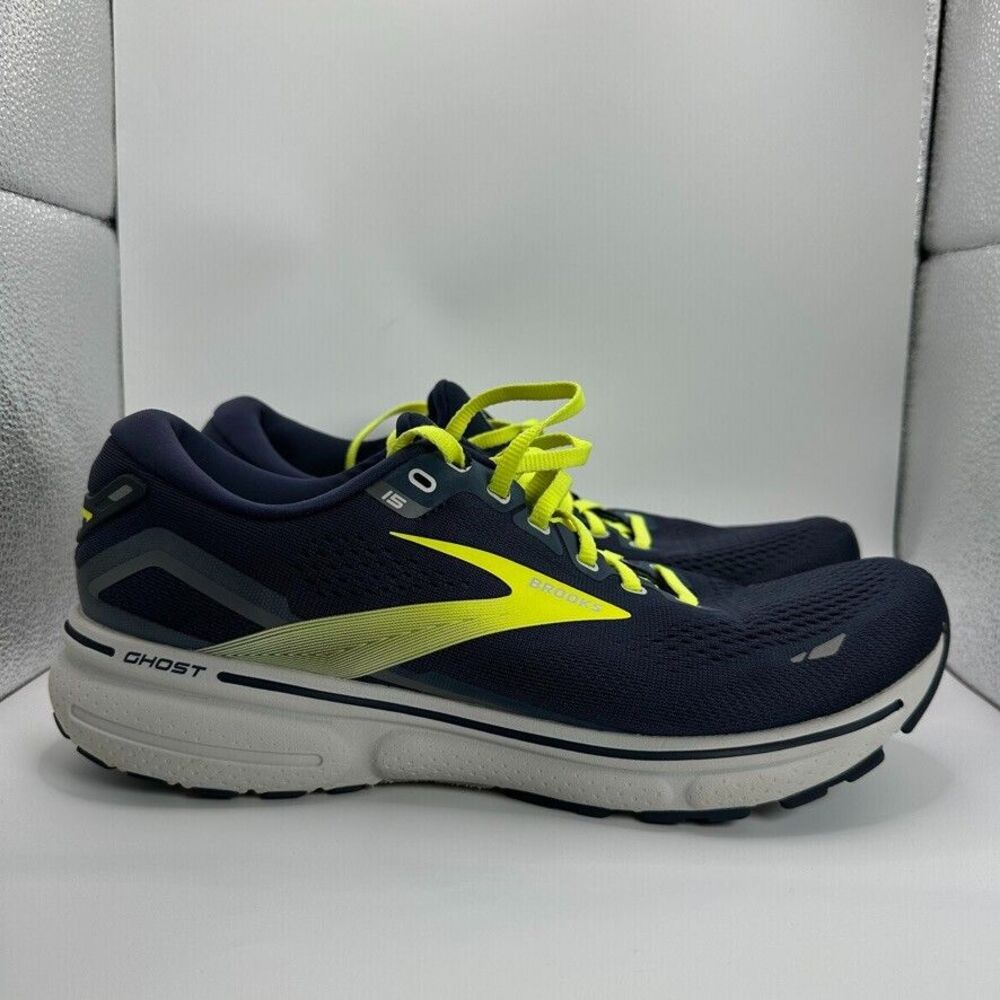 Brooks Ghost 15 Shoes Mens Size 10 Blue Yellow Running Cushioned Trainer
